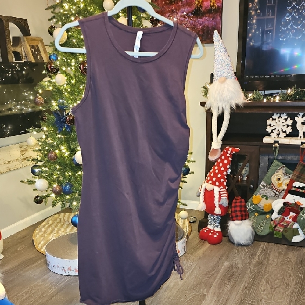 Lululemon Black Cherry Cotton Cinch Side Dress Sz 12!! This Color Is Stunning.